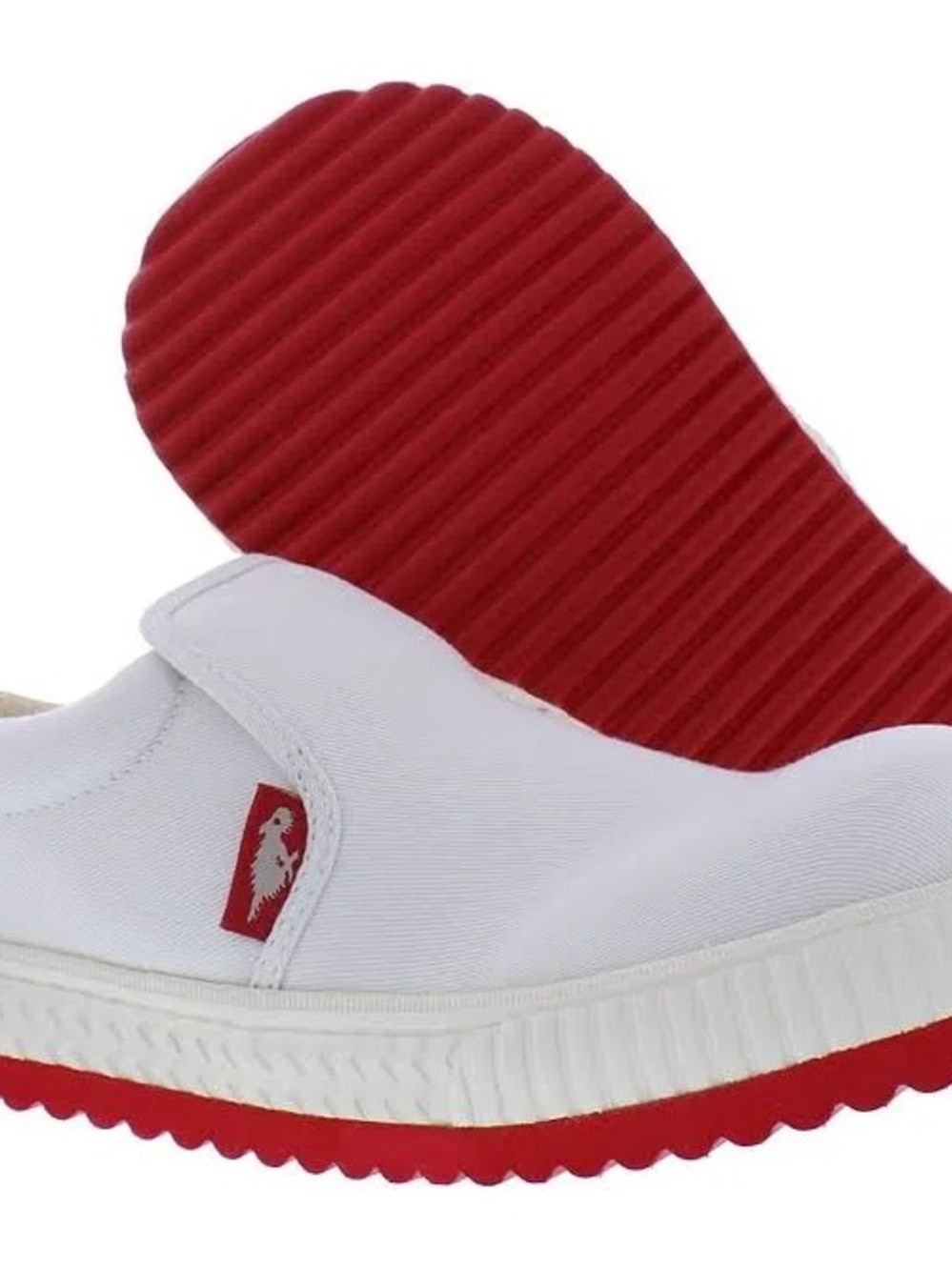 Rocket Dog White Canvas Slip-On Sneaker with Red Trim